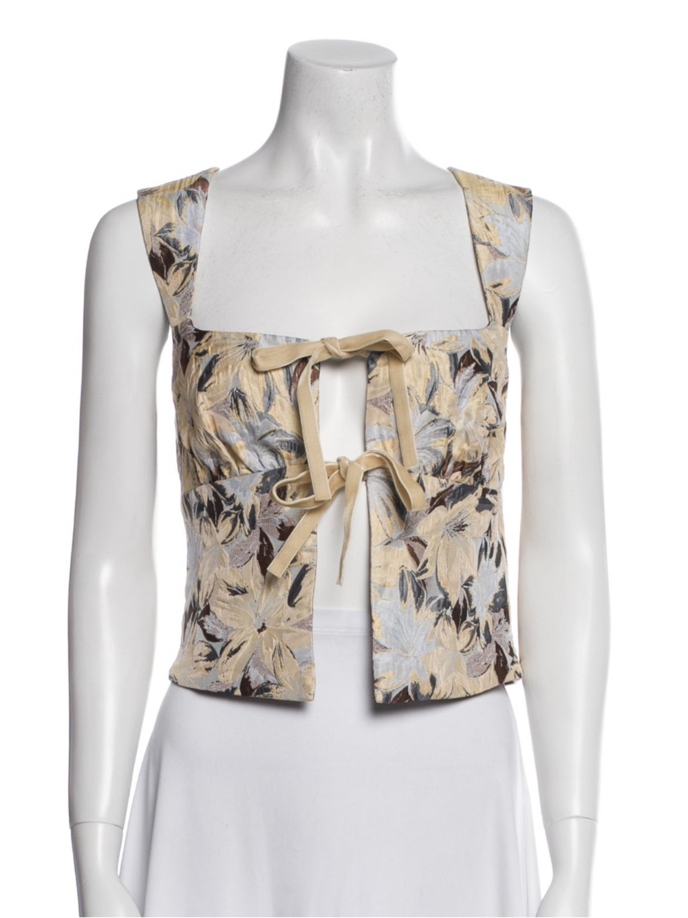 Reformation Azalea Top Madonna Floral Tie Front XS